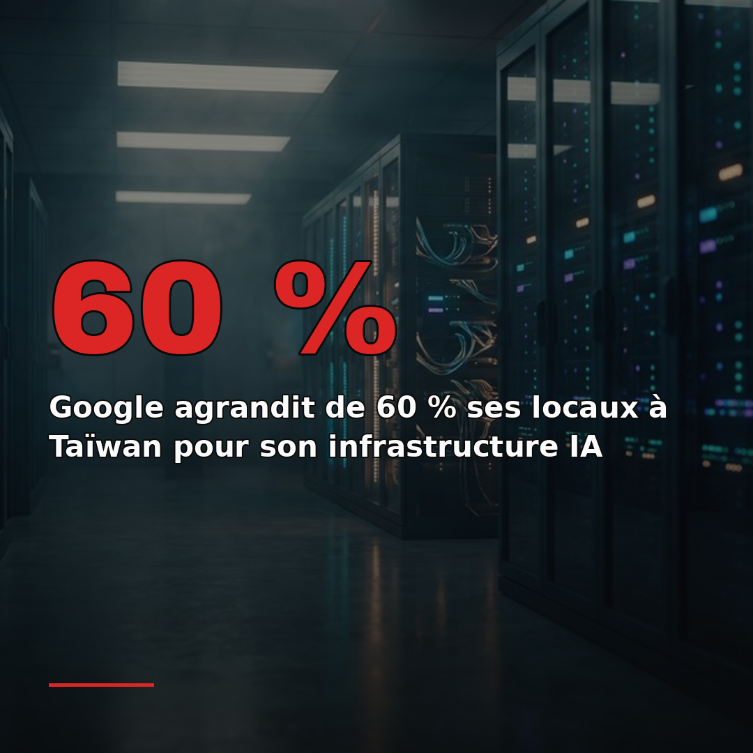 Google agrandit de 60 % ses locaux à Taïwan pour son infrastructure IA