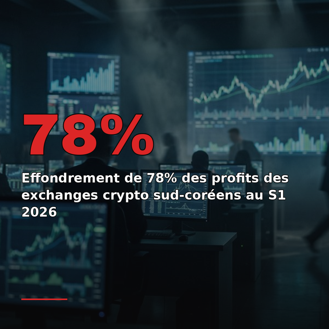Effondrement de 78% des profits des exchanges crypto sud-coréens au S1 2026