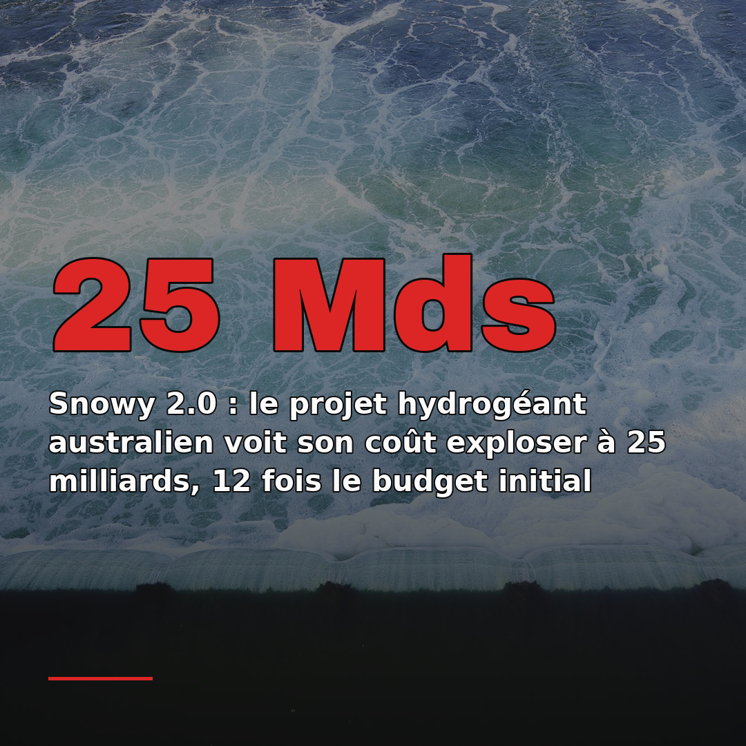 Snowy 2.0 : le projet hydrogéant australien voit son coût exploser à 25 milliards, 12 fois le budget initial