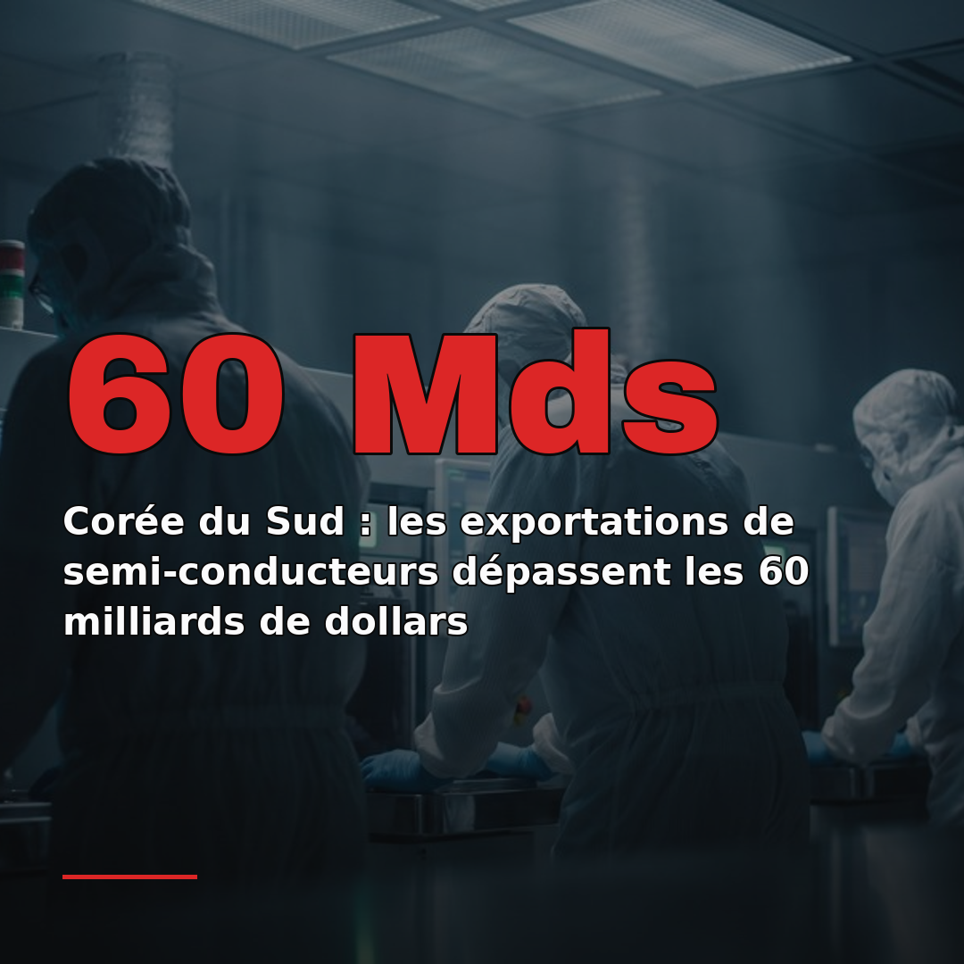 Corée du Sud : les exportations de semi-conducteurs dépassent les 60 milliards de dollars