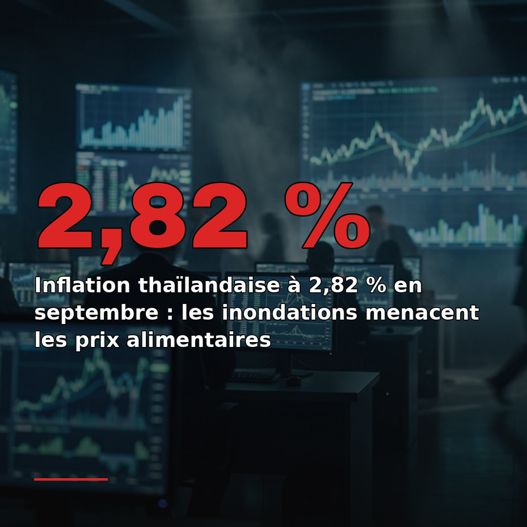Inflation thaïlandaise à 2,82 % en septembre : les inondations menacent les prix alimentaires