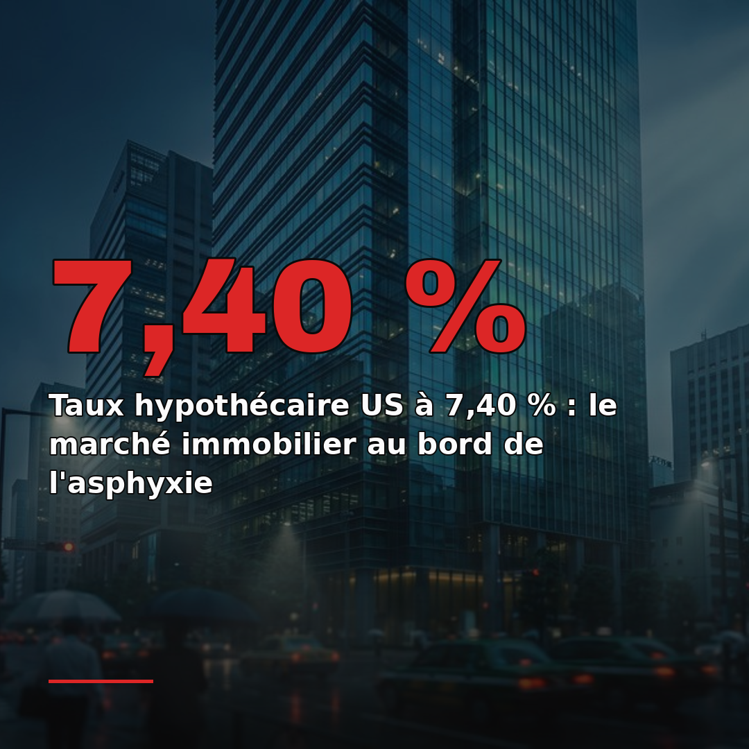 Taux hypothécaire US à 7,40 % : le marché immobilier au bord de l'asphyxie