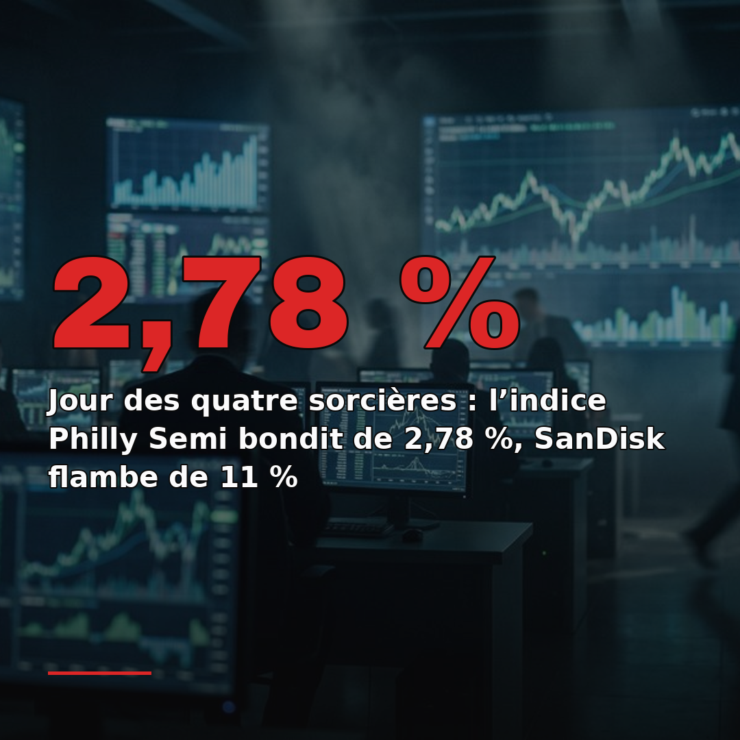 Jour des quatre sorcières : l’indice Philly Semi bondit de 2,78 %, SanDisk flambe de 11 %