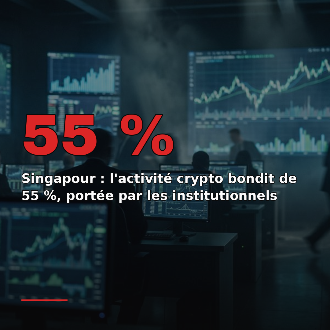 Singapour : l'activité crypto bondit de 55 %, portée par les institutionnels