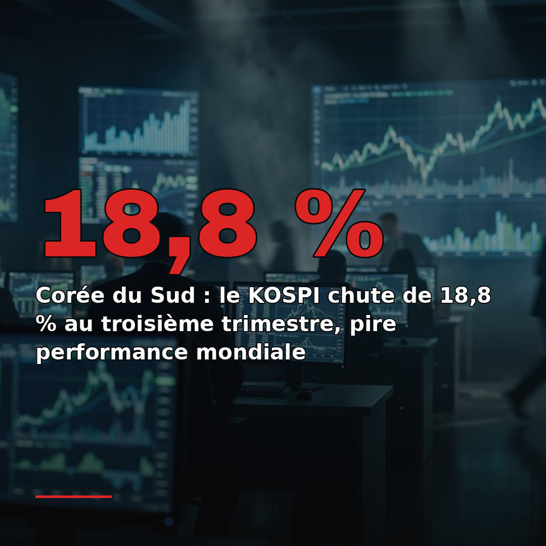 Corée du Sud : le KOSPI chute de 18,8 % au troisième trimestre, pire performance mondiale