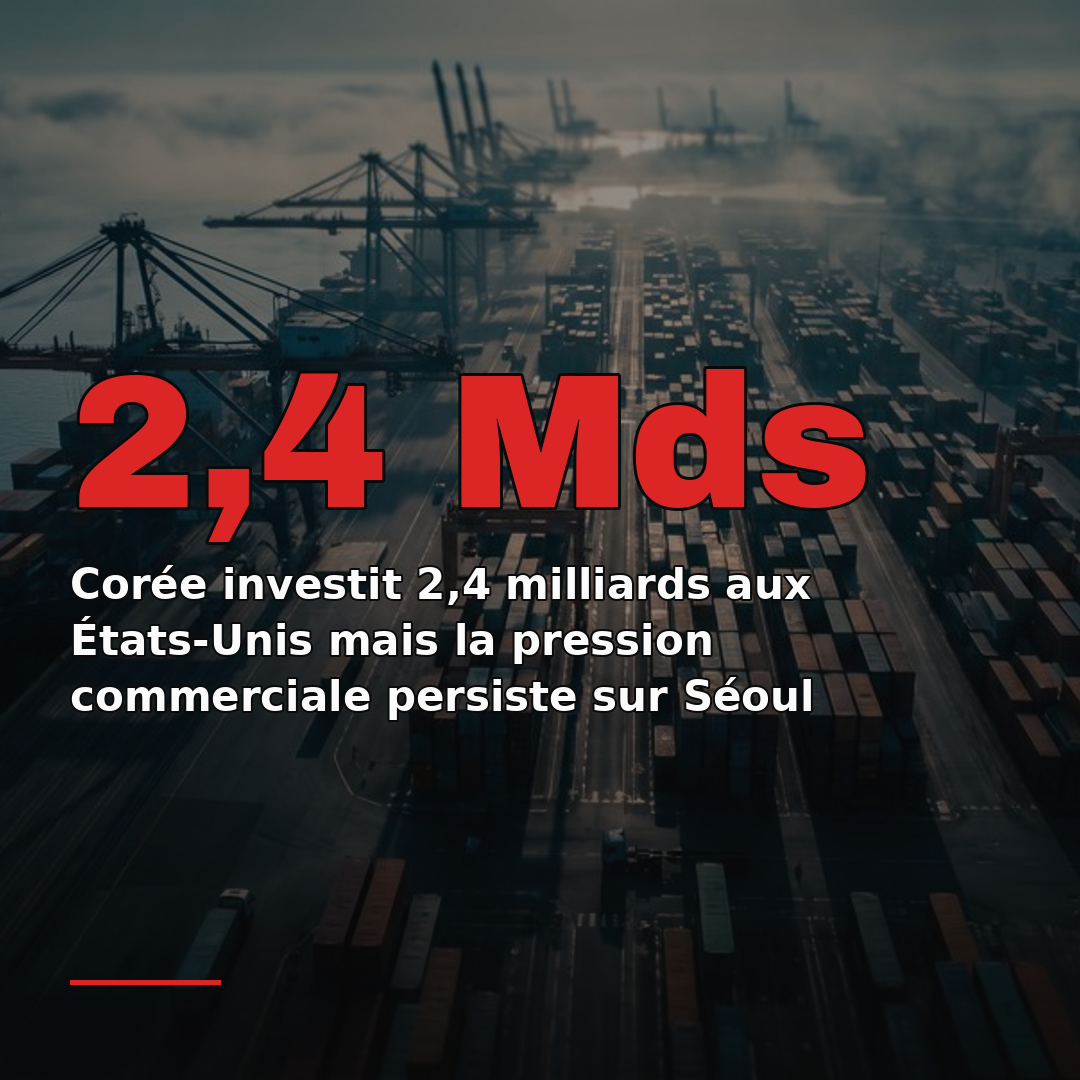 Corée investit 2,4 milliards aux États-Unis mais la pression commerciale persiste sur Séoul