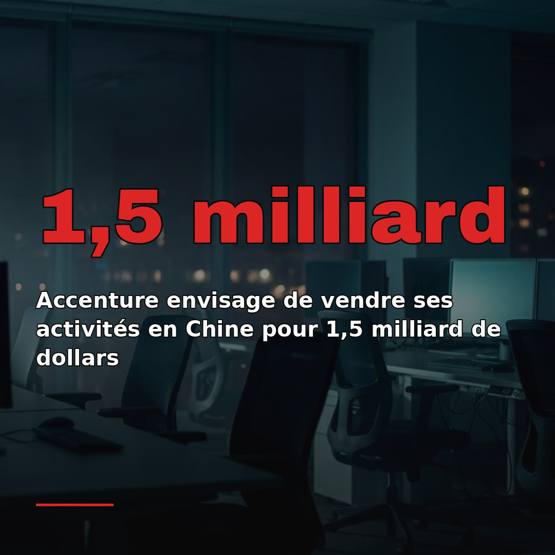 Accenture envisage de vendre ses activités en Chine pour 1,5 milliard de dollars