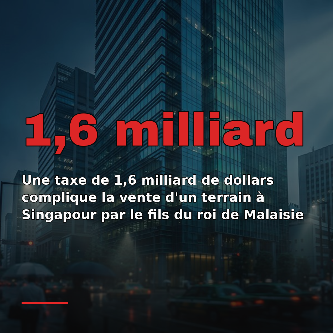 Une taxe de 1,6 milliard de dollars complique la vente d'un terrain à Singapour par le fils du roi de Malaisie