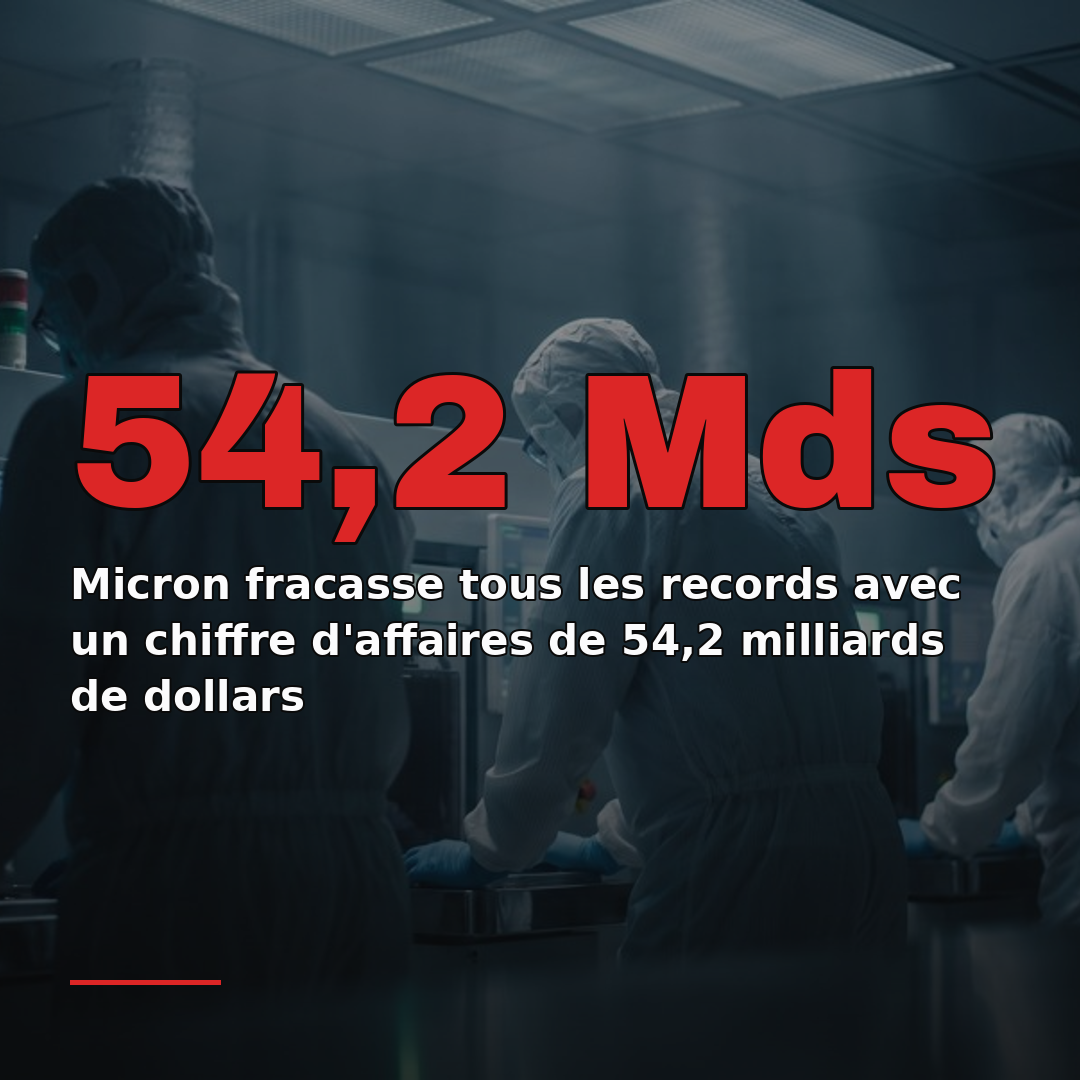 Micron fracasse tous les records avec un chiffre d'affaires de 54,2 milliards de dollars
