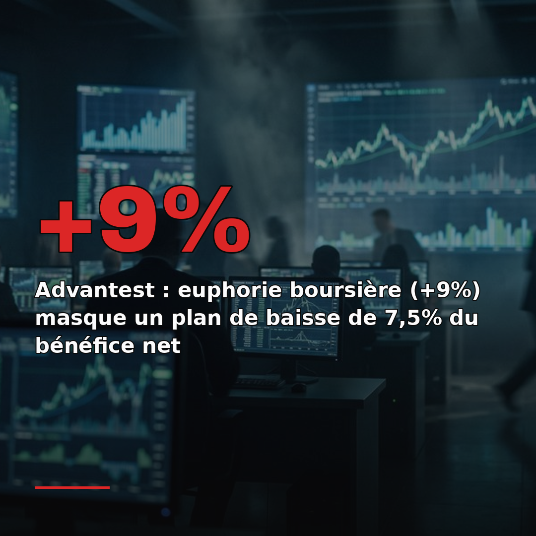 Advantest : euphorie boursière (+9%) masque un plan de baisse de 7,5% du bénéfice net