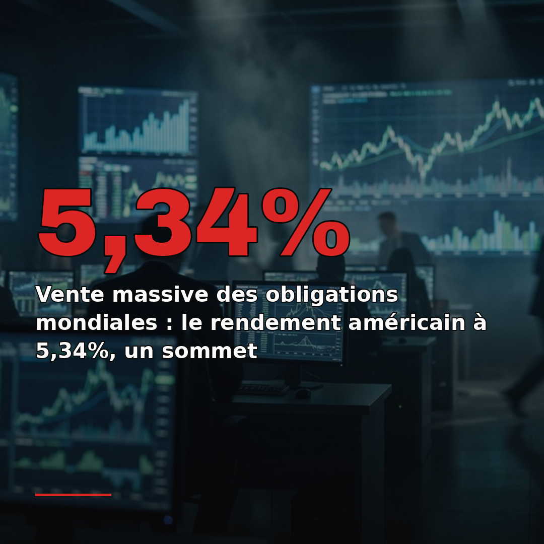 Vente massive des obligations mondiales : le rendement américain à 5,34%, un sommet