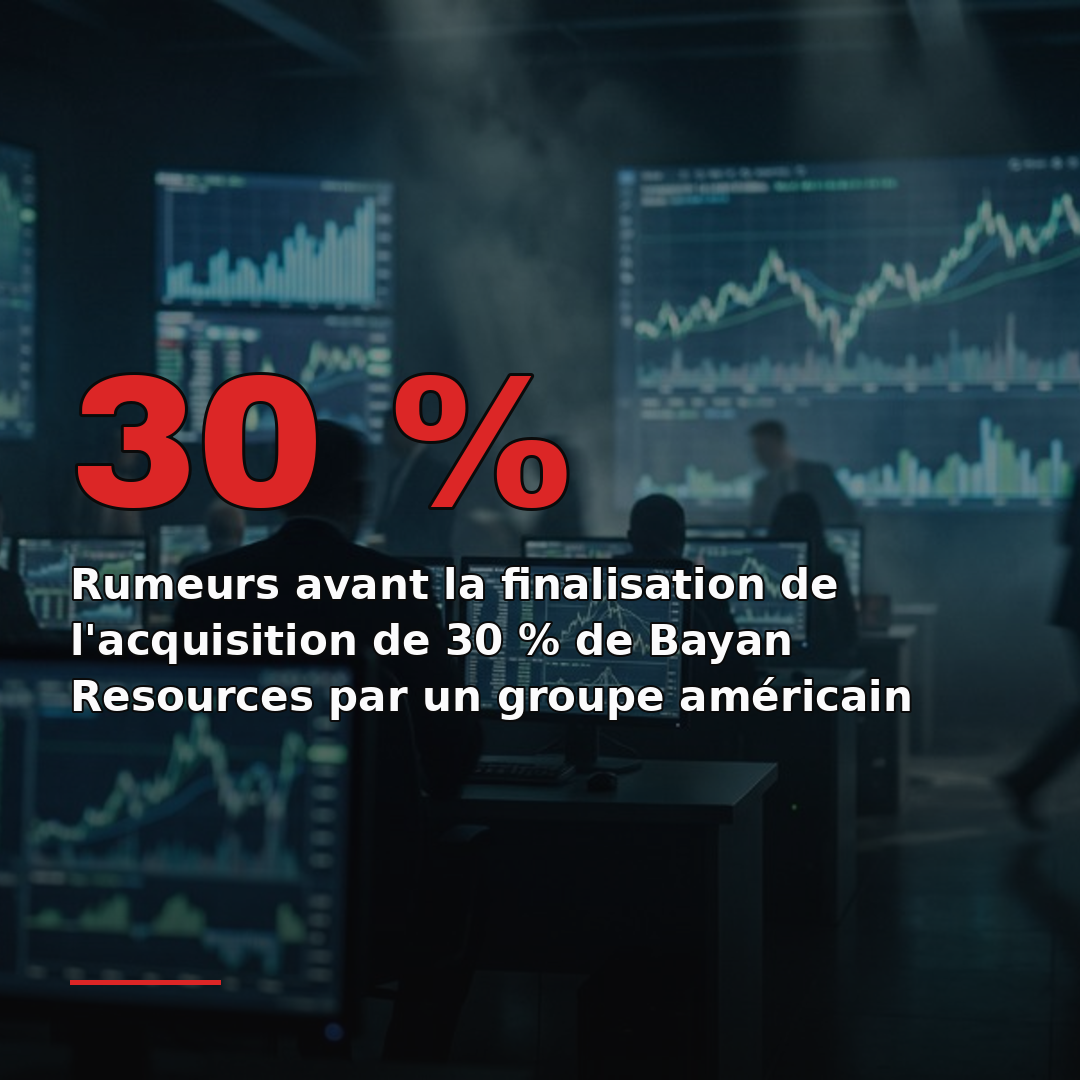 Rumeurs avant la finalisation de l'acquisition de 30 % de Bayan Resources par un groupe américain