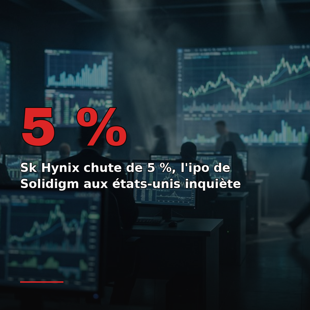 Sk Hynix chute de 5 %, l'ipo de Solidigm aux états-unis inquiète