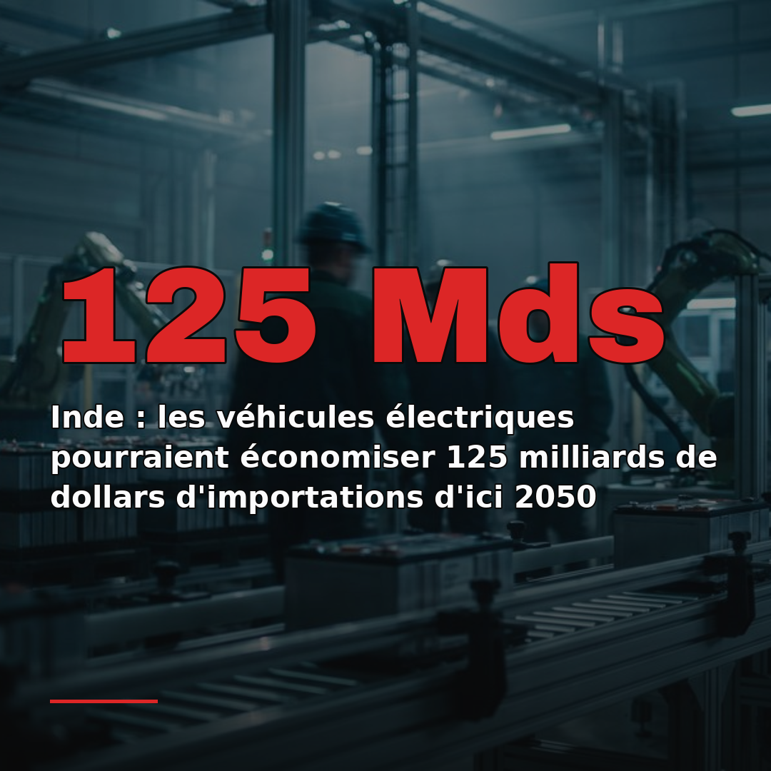 Inde : les véhicules électriques pourraient économiser 125 milliards de dollars d'importations d'ici 2050
