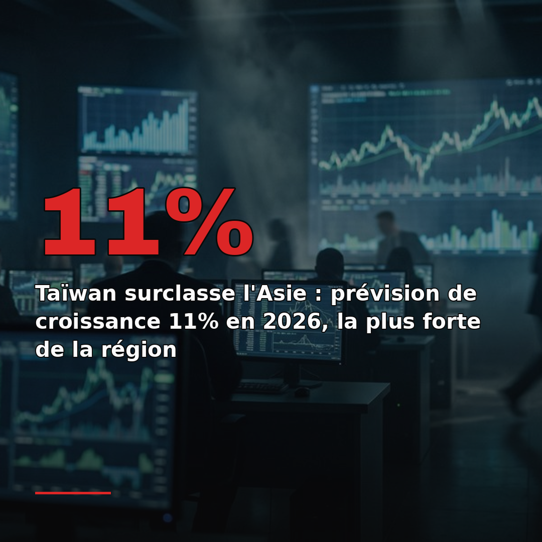 Taïwan surclasse l'Asie : prévision de croissance 11% en 2026, la plus forte de la région