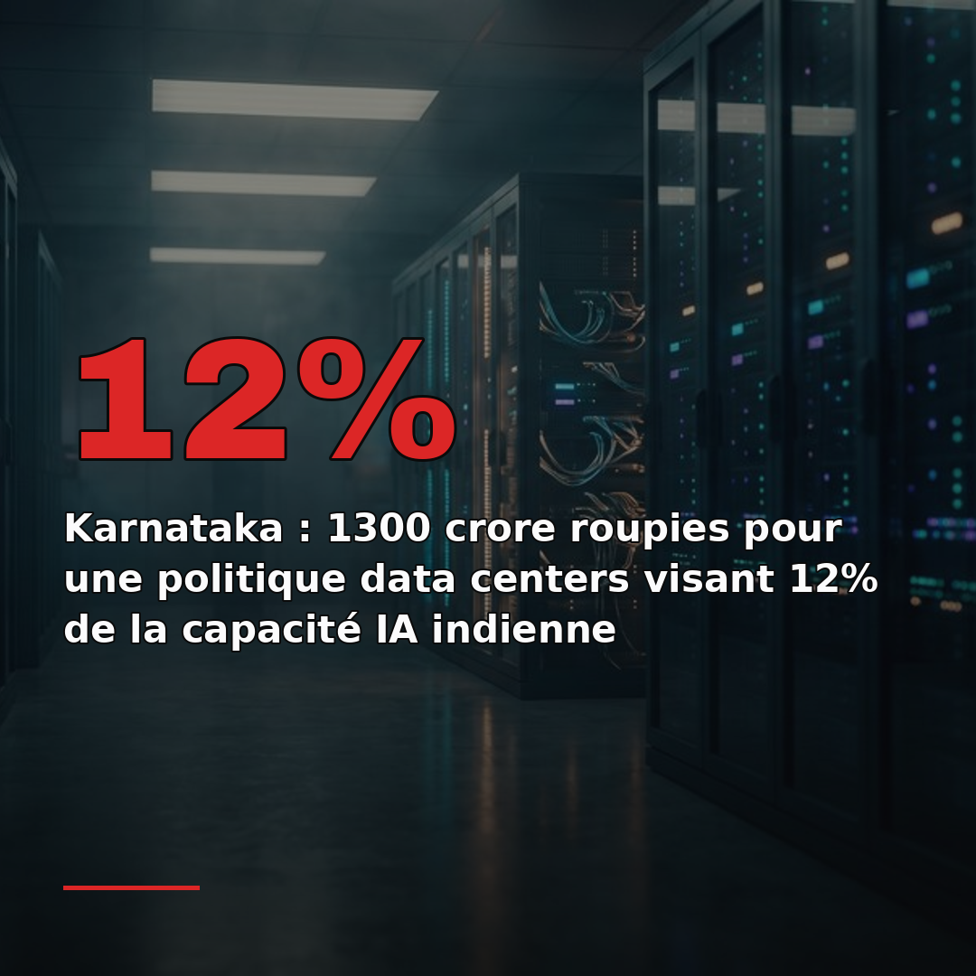 Karnataka : 1300 crore roupies pour une politique data centers visant 12% de la capacité IA indienne