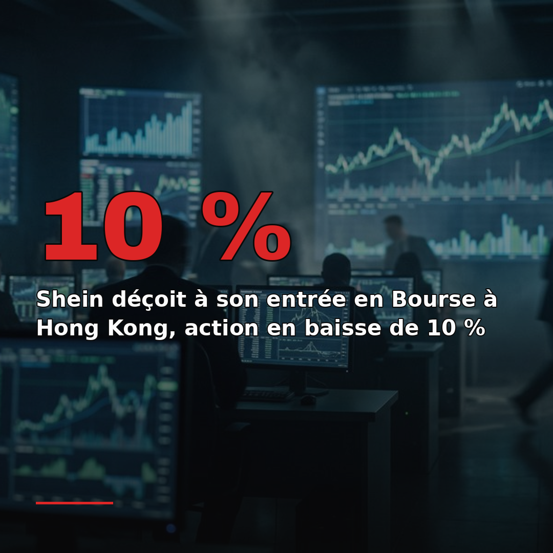 Shein déçoit à son entrée en Bourse à Hong Kong, action en baisse de 10 %