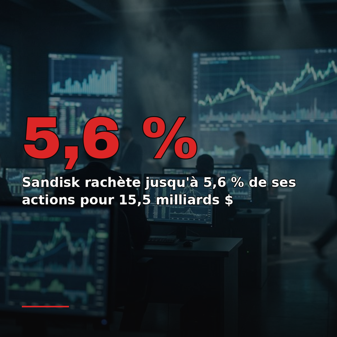 Sandisk rachète jusqu'à 5,6 % de ses actions pour 15,5 milliards $